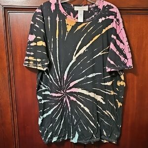 Project Social T Spiral Tie-Dye Tee - Black, Pink, Orange, Blue